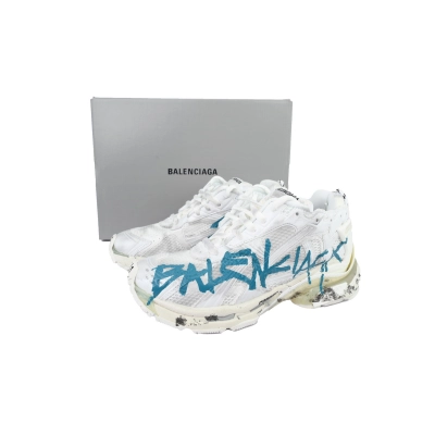 EM Sneakers Balenciaga Runner Graffiti - White Blue 02