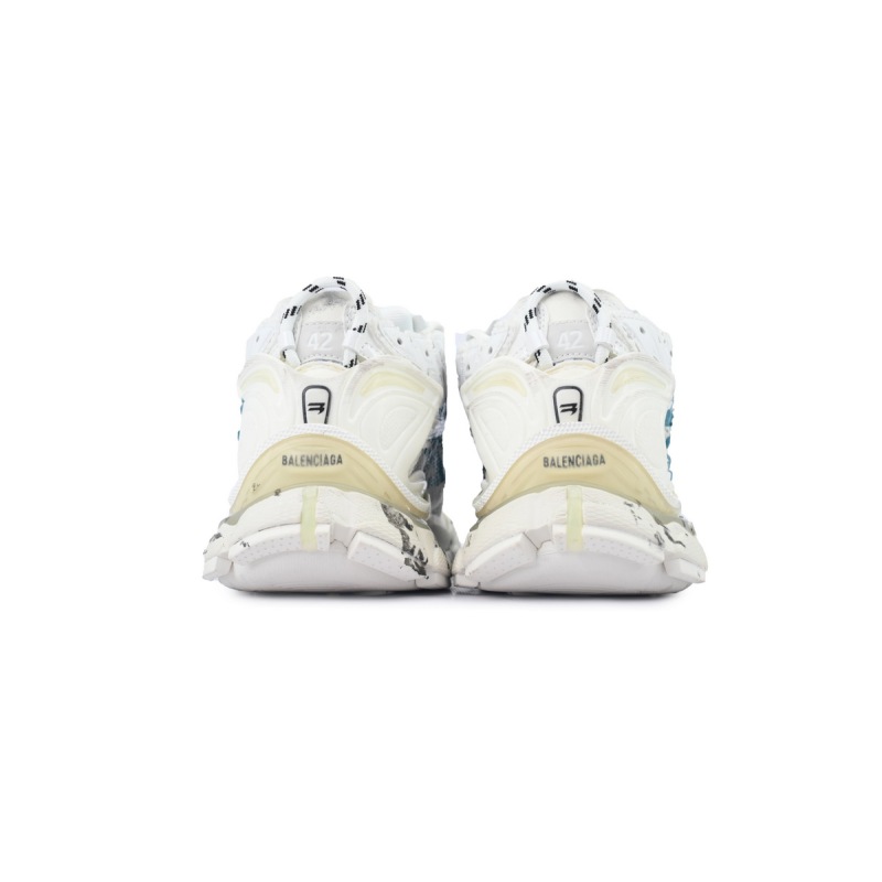 EM Sneakers Balenciaga Runner Graffiti - White Blue