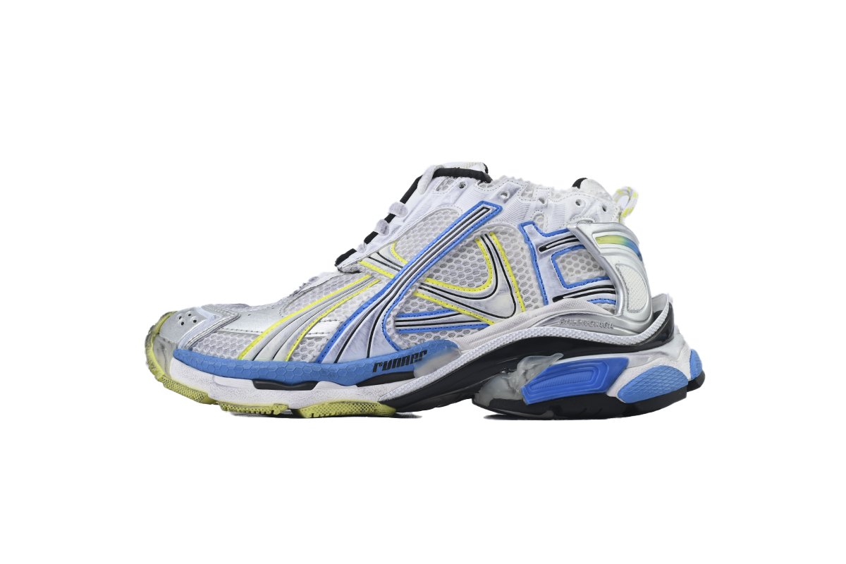 EM Sneakers Balenciaga Runner White Yellow Blue