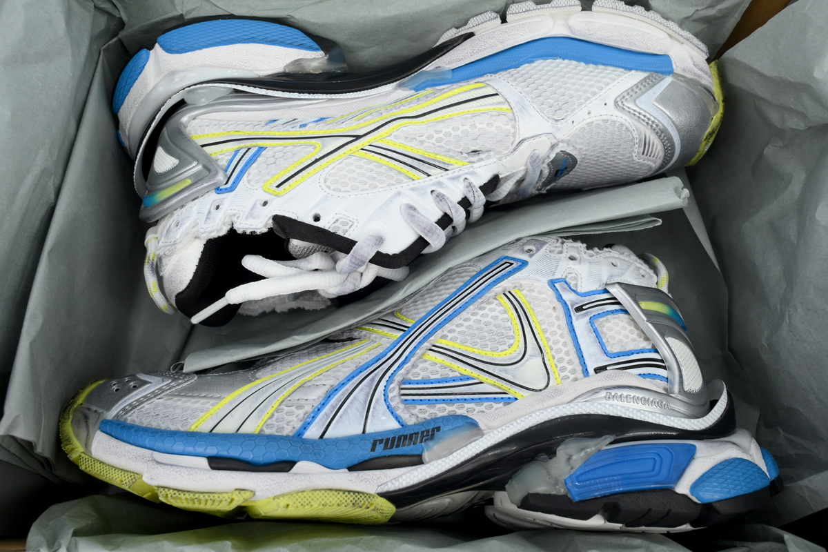 EM Sneakers Balenciaga Runner White Yellow Blue