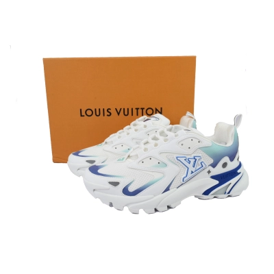 EM Sneakers Louis Vuitton Run Tatic White Blue 02