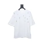 EM Sneakers Chrome Hearts 2024ss Metal Cross Gypsophila Diamond T-shirt White