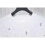 EM Sneakers Chrome Hearts 2024ss Metal Cross Gypsophila Diamond T-shirt White