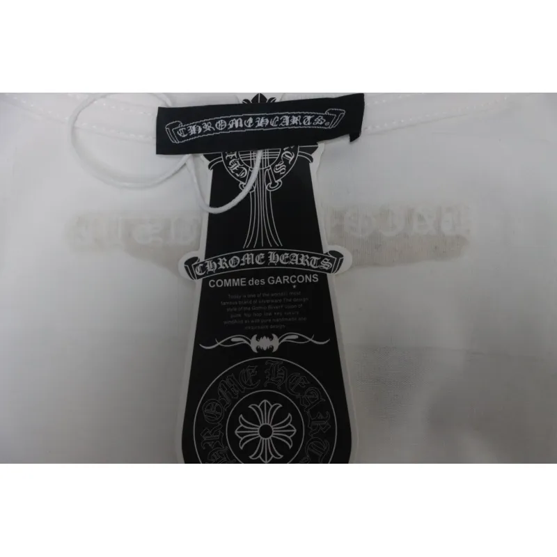 EM Sneakers Chrome Hearts 25ss cut-out Patchwork with Silver Cross Embroidery T-shirt White
