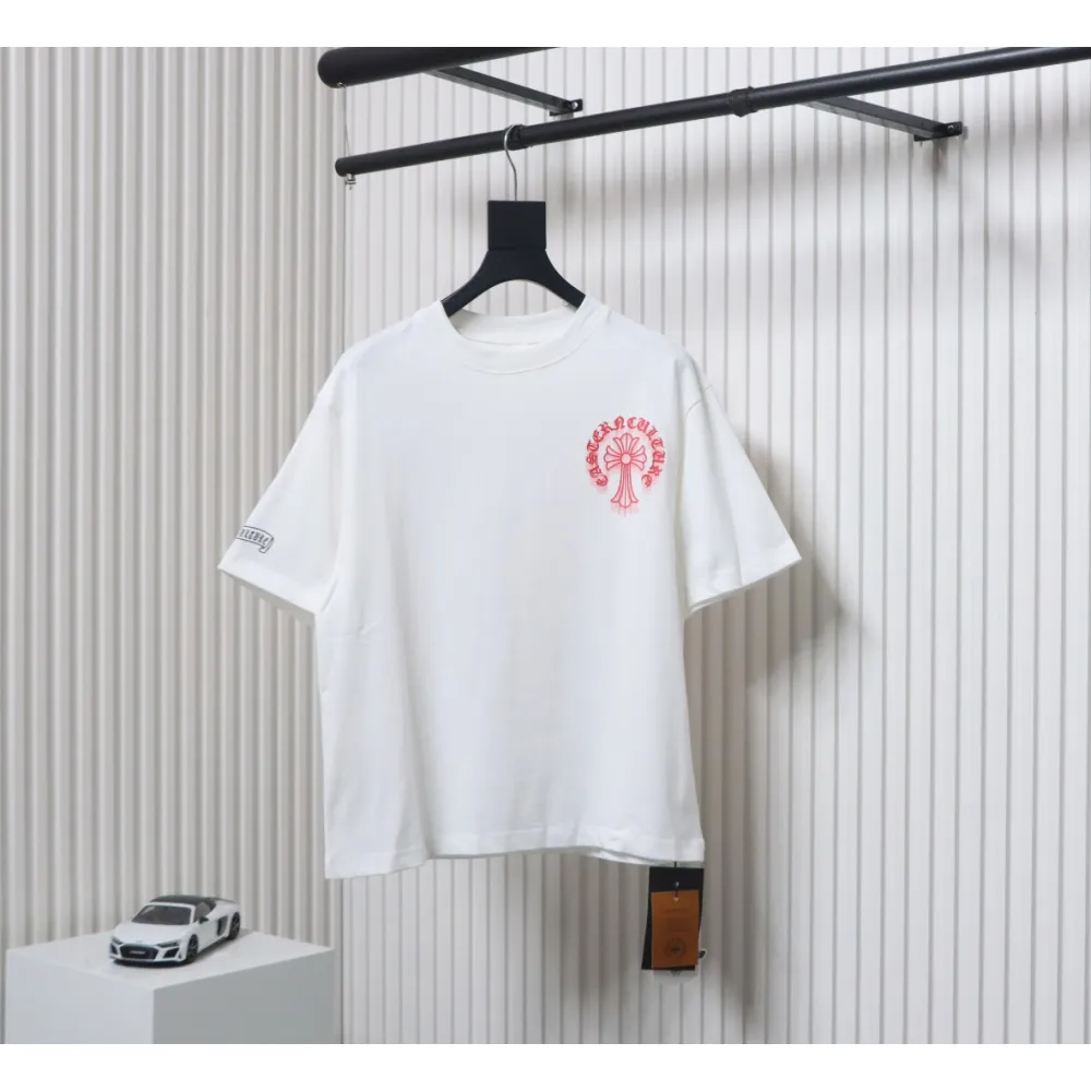 EM Sneakers Chrome Hearts Digital Printed Crew Neck T-Shirt White