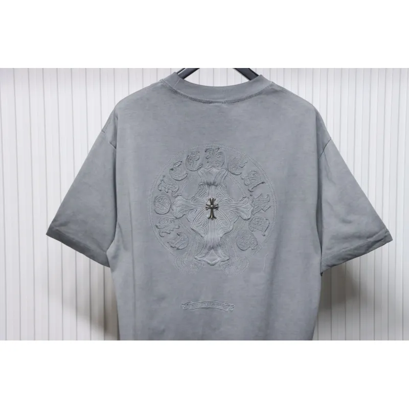 EM Sneakers Chrome Hearts Heavy Industry Washed Distressed T-shirt Gray