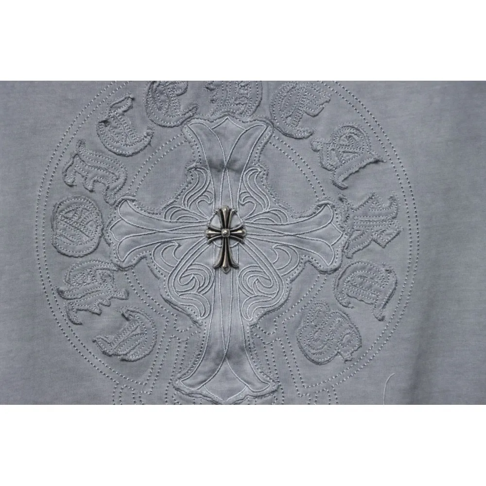EM Sneakers Chrome Hearts Heavy Industry Washed Distressed T-shirt Gray