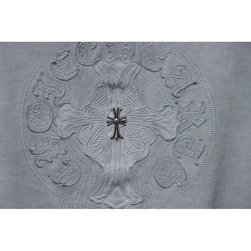 EM Sneakers Chrome Hearts Heavy Industry Washed Distressed T-shirt Gray