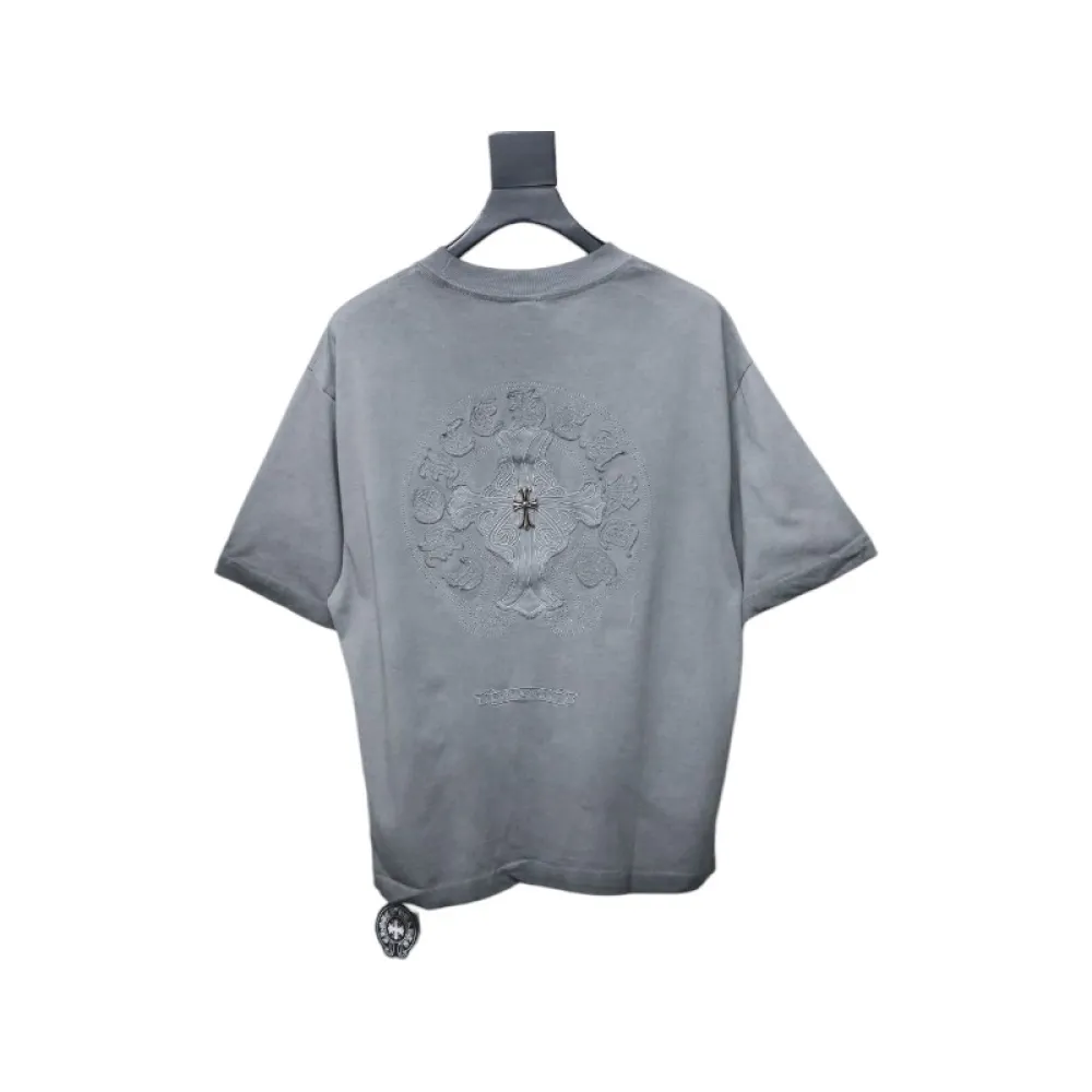 EM Sneakers Chrome Hearts Heavy Industry Washed Distressed T-shirt Gray