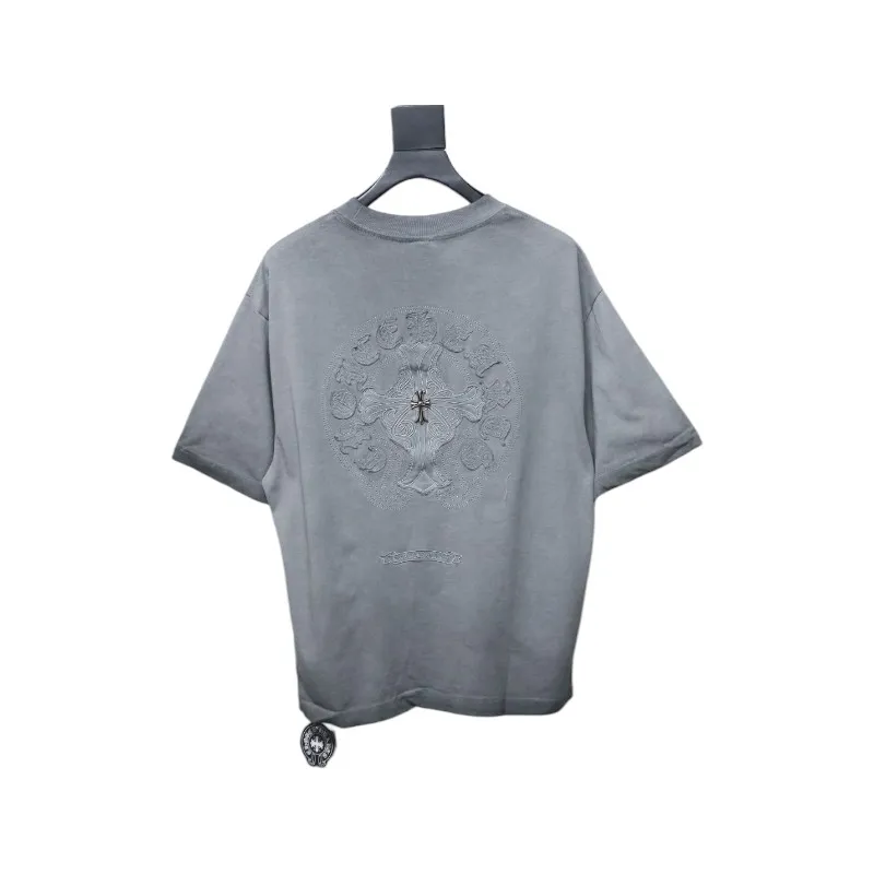 EM Sneakers Chrome Hearts Heavy Industry Washed Distressed T-shirt Gray
