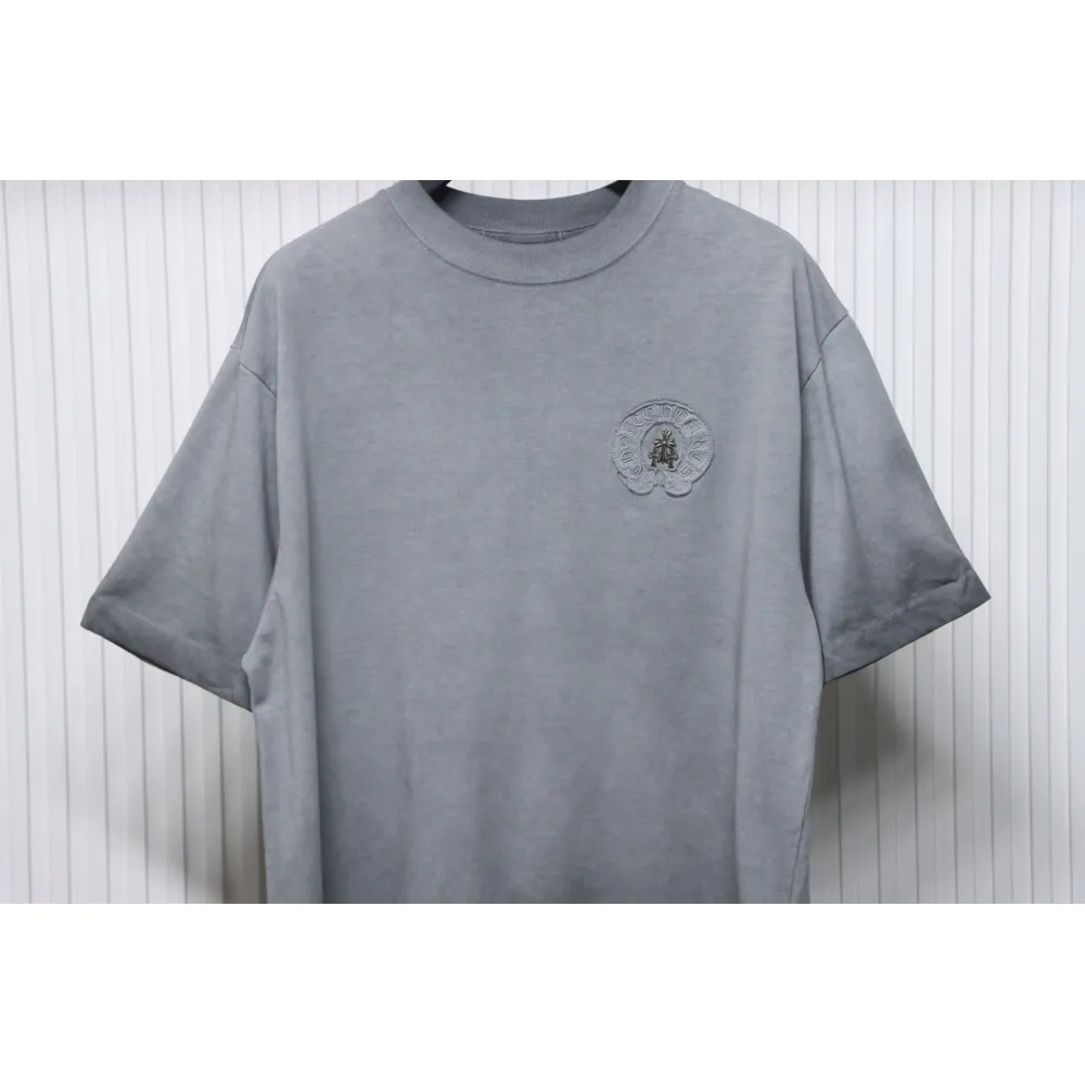 EM Sneakers Chrome Hearts Heavy Industry Washed Distressed T-shirt Gray