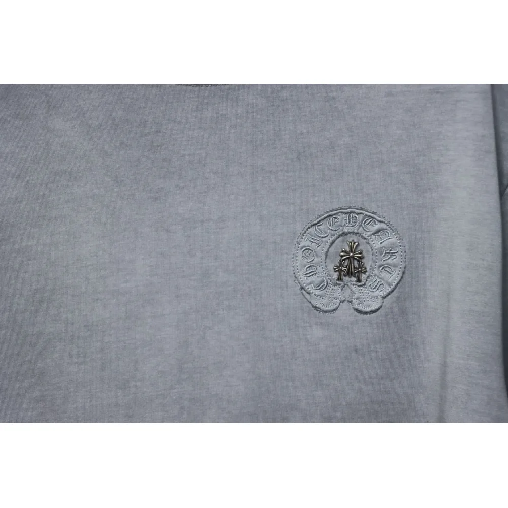 EM Sneakers Chrome Hearts Heavy Industry Washed Distressed T-shirt Gray