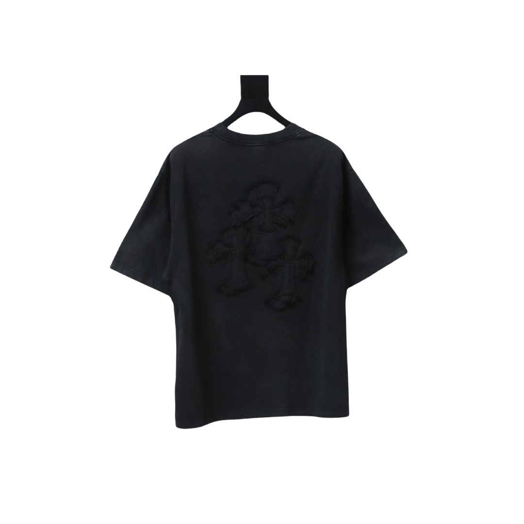 EM Sneakers Chrome Hearts Patch Embroidered T-Shirt Black