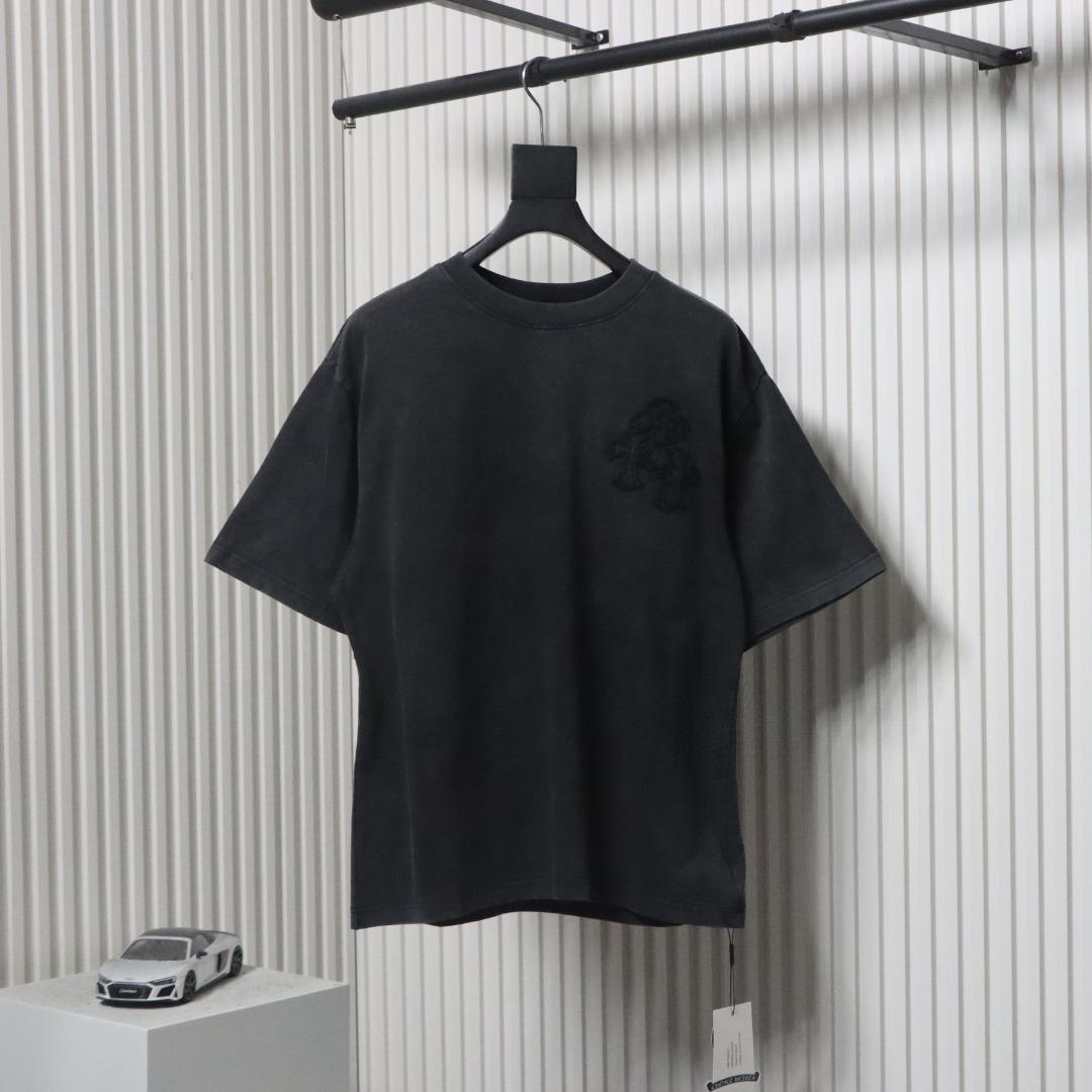 EM Sneakers Chrome Hearts Patch Embroidered T-Shirt Black