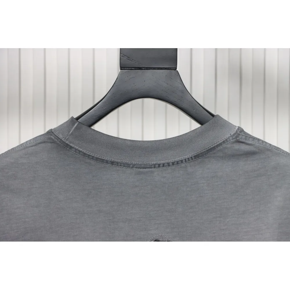 EM Sneakers Chrome Hearts Patch Embroidered T-Shirt Grey