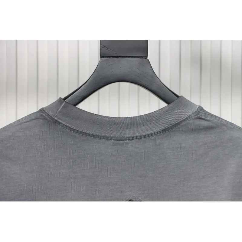 EM Sneakers Chrome Hearts Patch Embroidered T-Shirt Grey