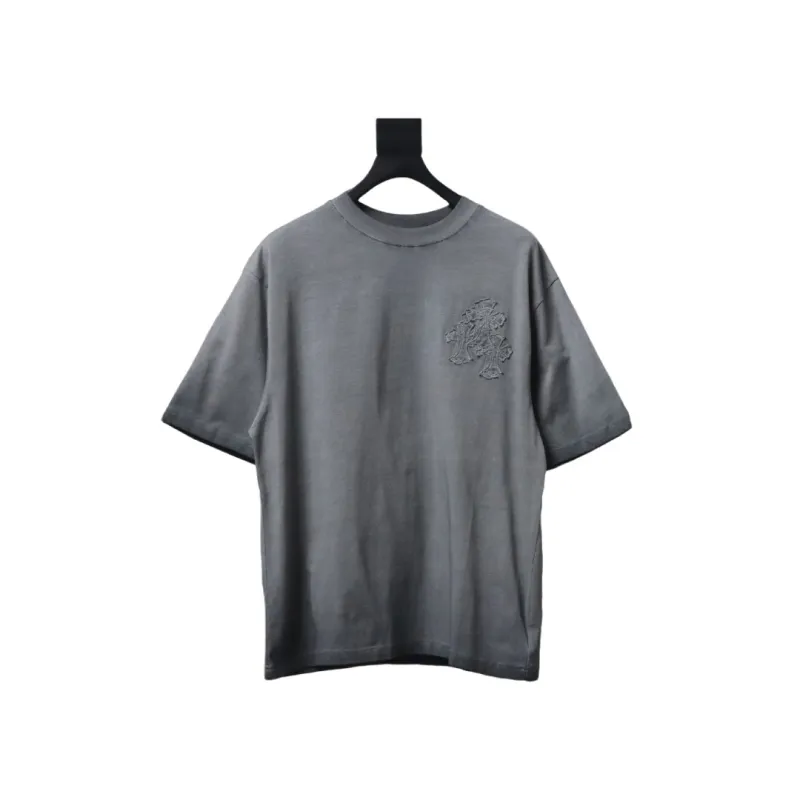 EM Sneakers Chrome Hearts Patch Embroidered T-Shirt Grey