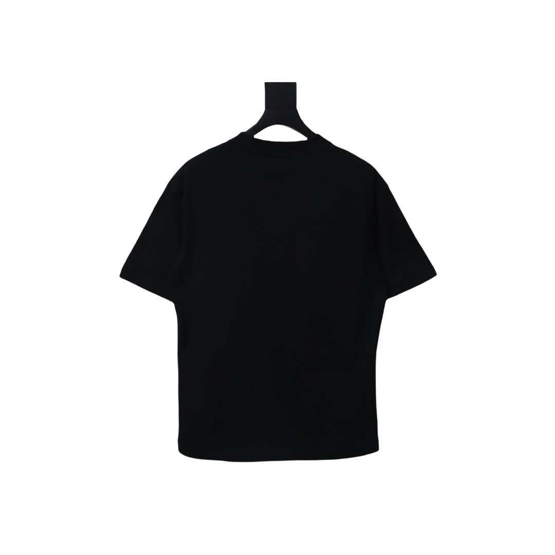 EM Sneakers Chrome Hearts 25ss cut-out Patchwork with Silver Cross Embroidery T-shirt Black