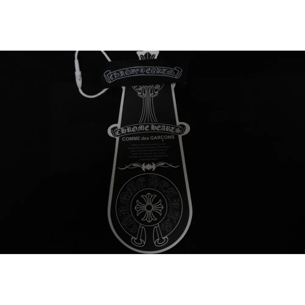 EM Sneakers Chrome Hearts 25ss cut-out Patchwork with Silver Cross Embroidery T-shirt Black