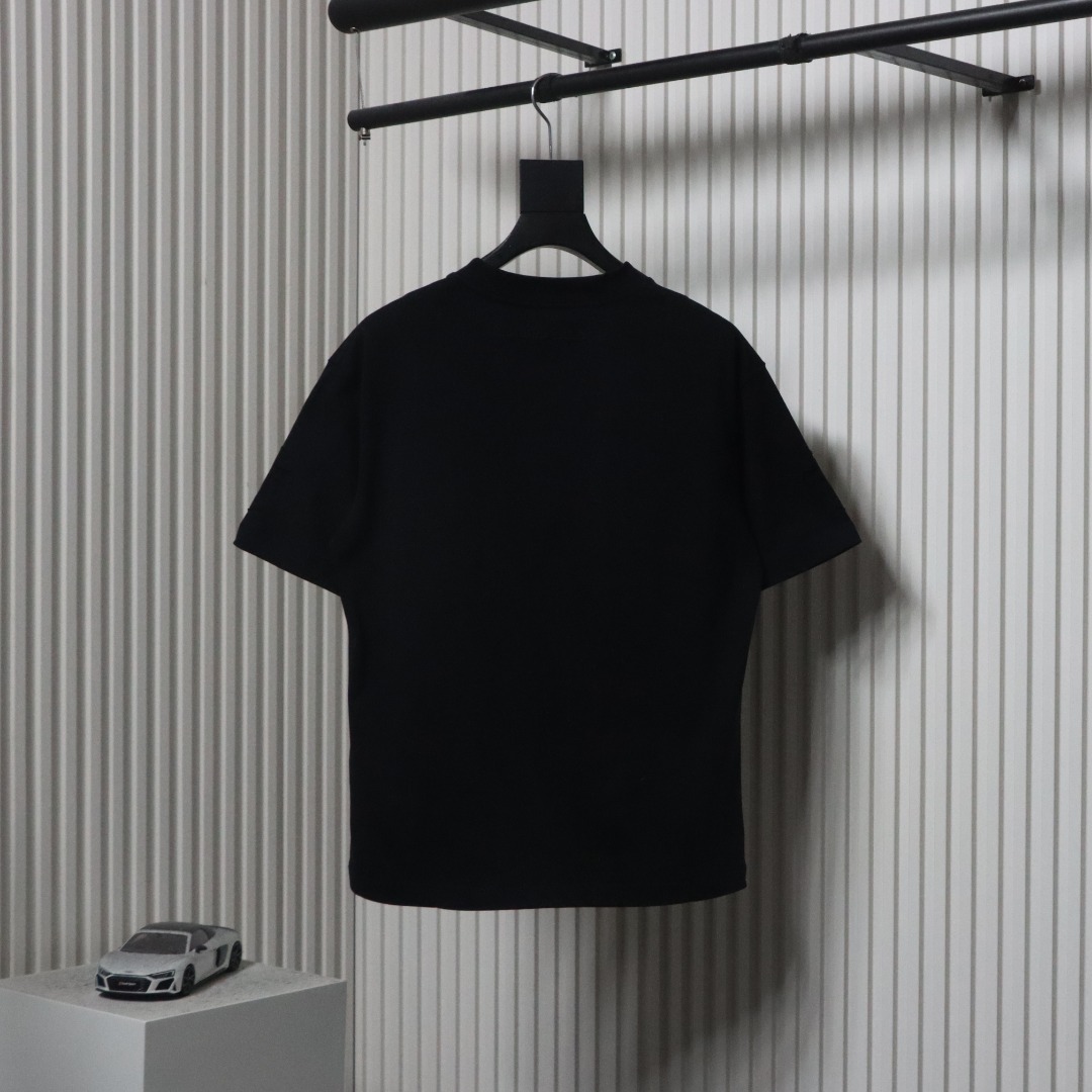 EM Sneakers Chrome Hearts 25ss cut-out Patchwork with Silver Cross Embroidery T-shirt Black