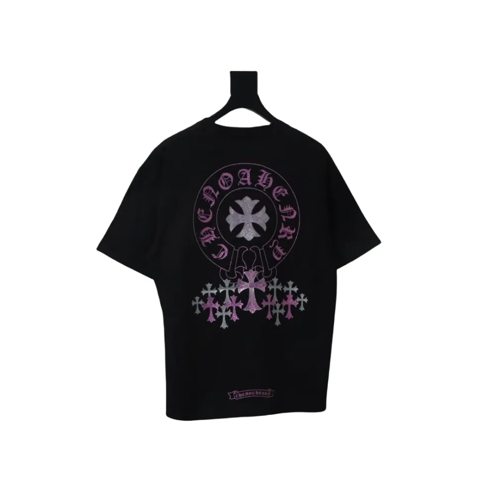 EM Sneakers Chrome Hearts 25ss Glitter Logo Print T-shirt Black