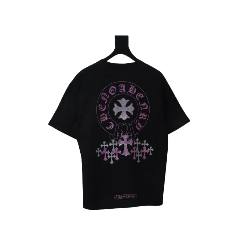 EM Sneakers Chrome Hearts 25ss Glitter Logo Print T-shirt Black