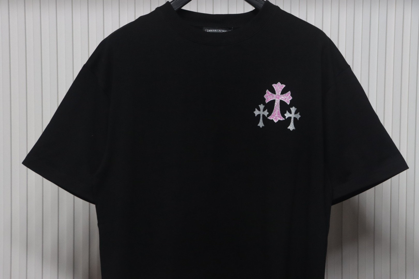 EM Sneakers Chrome Hearts 25ss Glitter Logo Print T-shirt Black