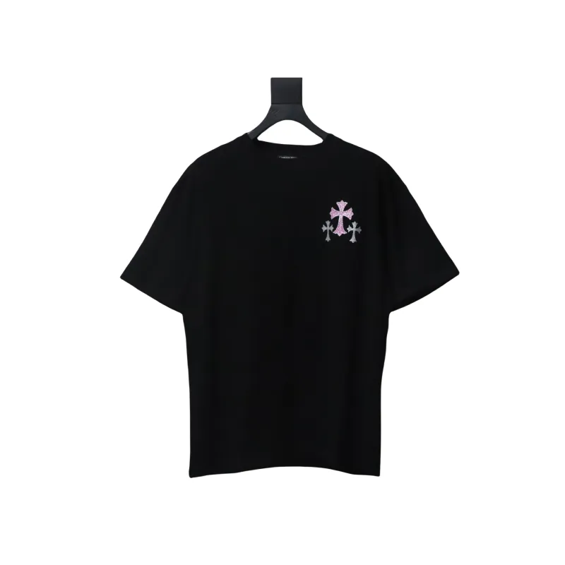 EM Sneakers Chrome Hearts 25ss Glitter Logo Print T-shirt Black