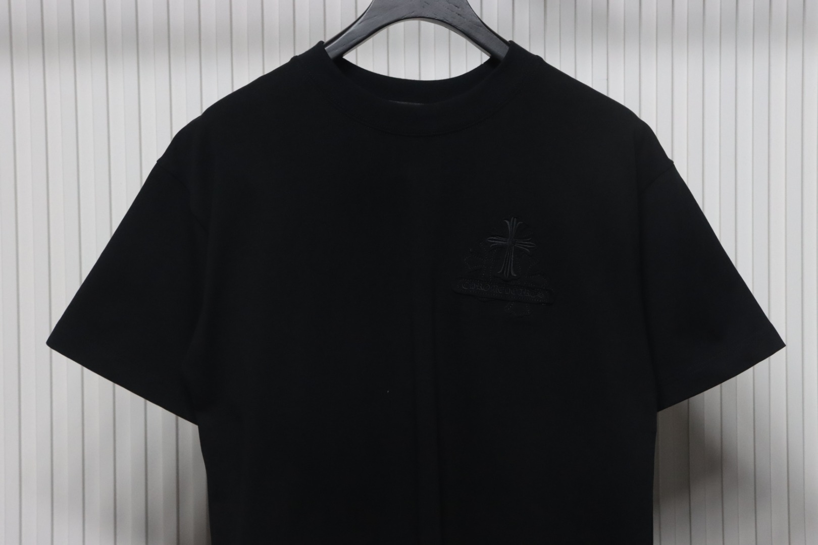 EM Sneakers Chrome Hearts 25ss Heavy Duty Back Overlap Cross Patch Embroidered T-shirt Black