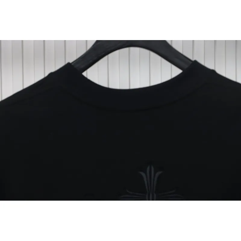 EM Sneakers Chrome Hearts 25ss Heavy Duty Back Overlap Cross Patch Embroidered T-shirt Black
