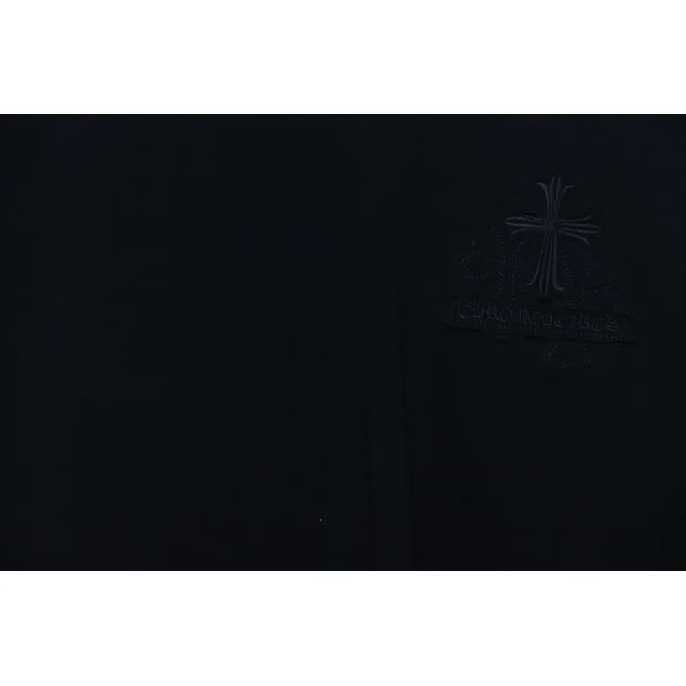 EM Sneakers Chrome Hearts 25ss Heavy Duty Back Overlap Cross Patch Embroidered T-shirt Black