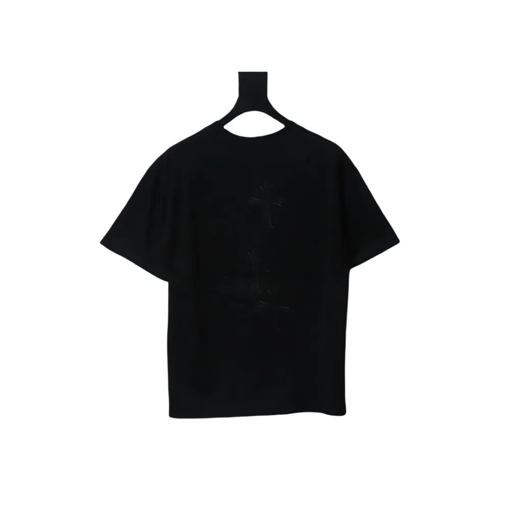 EM Sneakers Chrome Hearts 25ss Heavy Duty Back Overlap Cross Patch Embroidered T-shirt Black