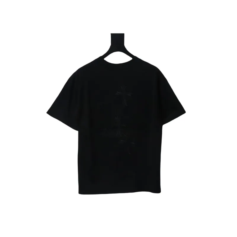 EM Sneakers Chrome Hearts 25ss Heavy Duty Back Overlap Cross Patch Embroidered T-shirt Black