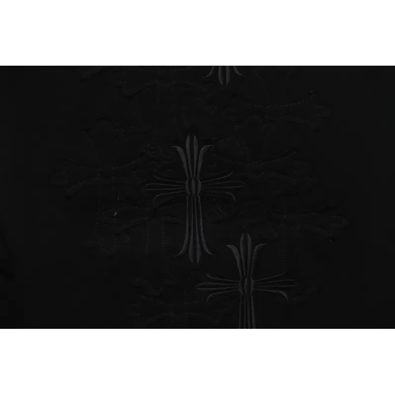EM Sneakers Chrome Hearts 25ss Heavy Duty Back Overlap Cross Patch Embroidered T-shirt Black
