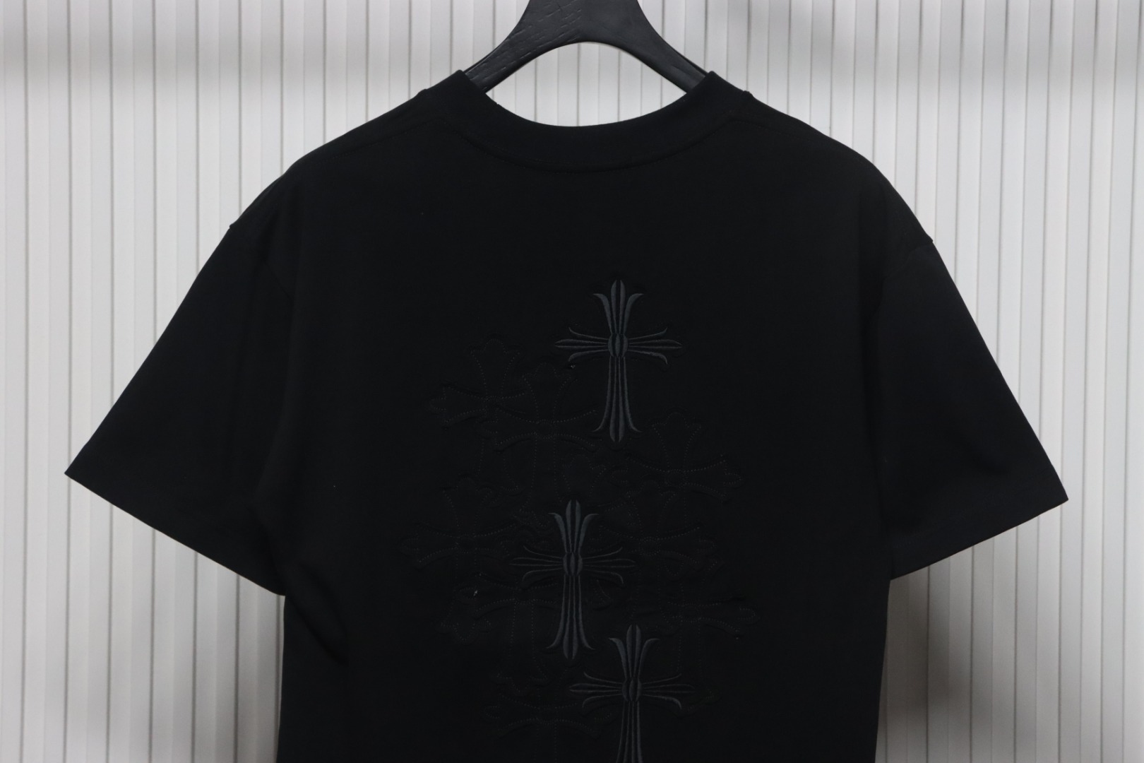 EM Sneakers Chrome Hearts 25ss Heavy Duty Back Overlap Cross Patch Embroidered T-shirt Black