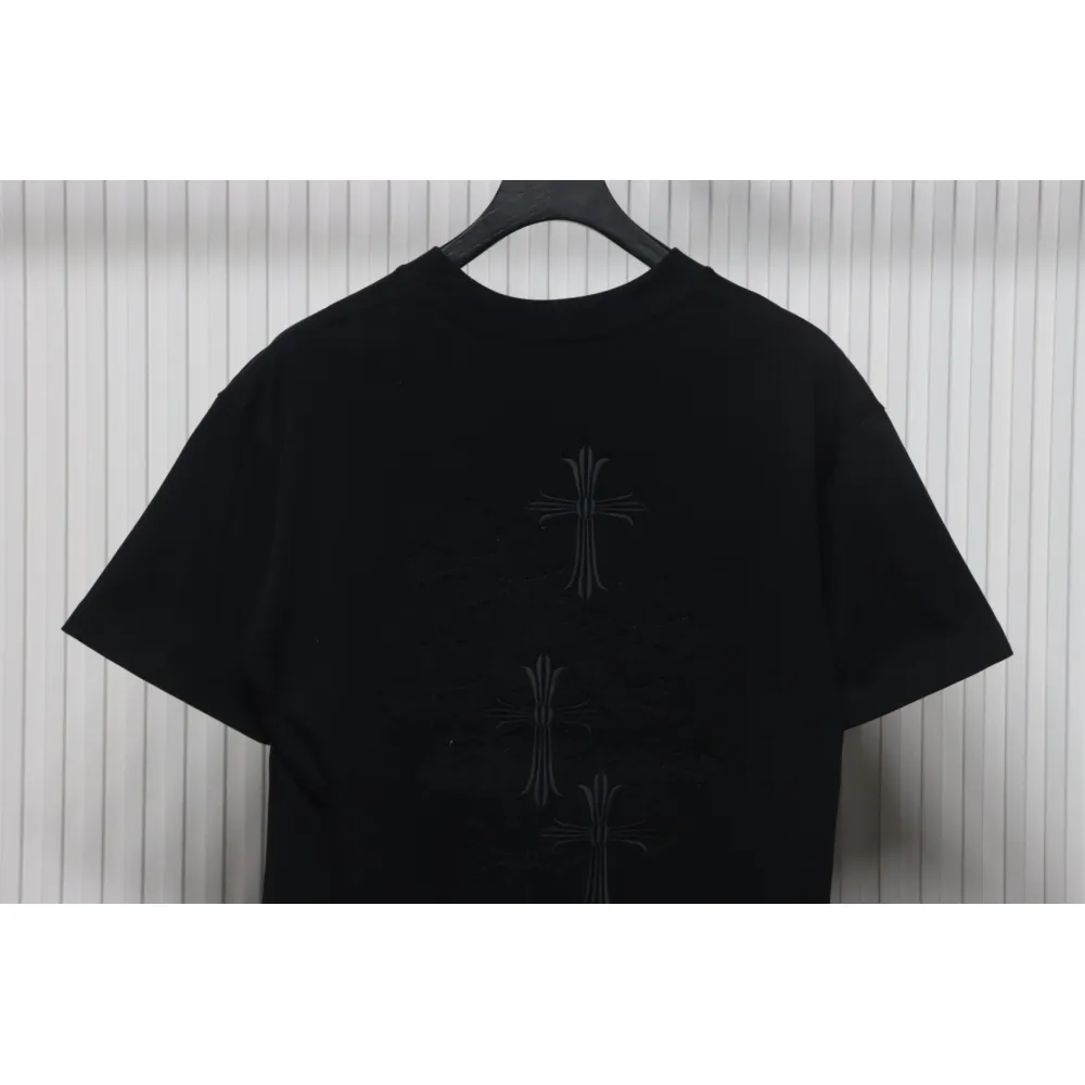 EM Sneakers Chrome Hearts 25ss Heavy Duty Back Overlap Cross Patch Embroidered T-shirt Black