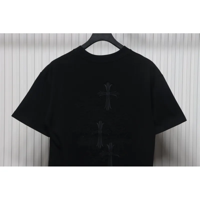 EM Sneakers Chrome Hearts 25ss Heavy Duty Back Overlap Cross Patch Embroidered T-shirt Black