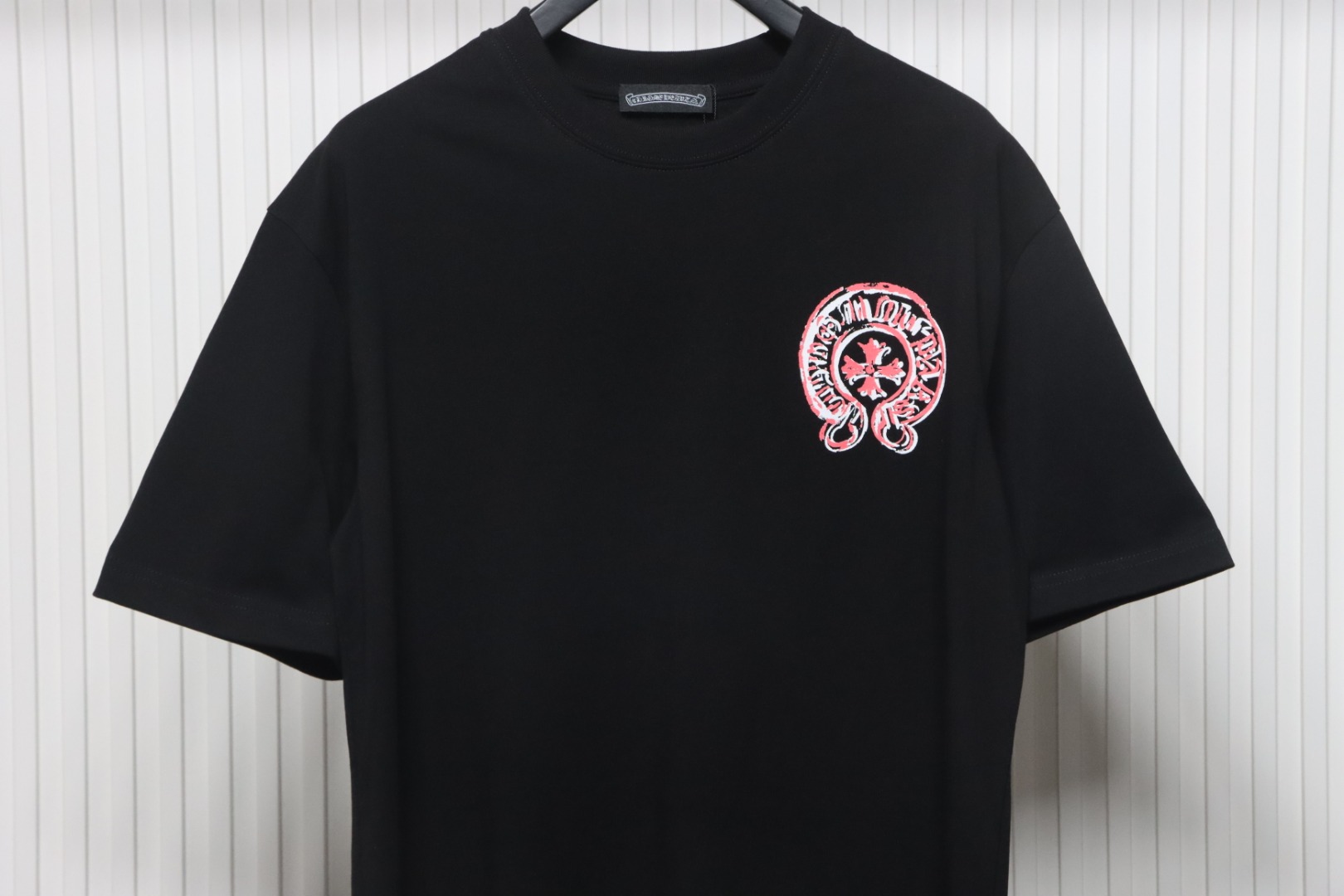 EM Sneakers Chrome Hearts 25ss Oil Painting Overlapping Horseshoe Logo T-shirt Black
