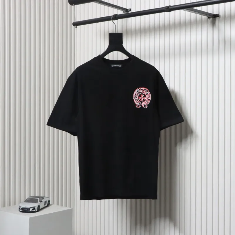 EM Sneakers Chrome Hearts 25ss Oil Painting Overlapping Horseshoe Logo T-shirt Black