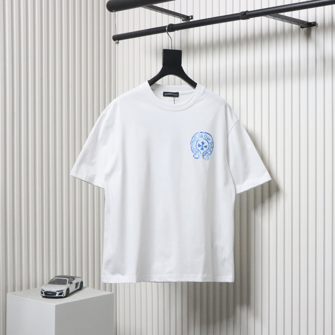 EM Sneakers Chrome Hearts 25ss Oil Painting Overlapping Horseshoe Logo T-shirt White