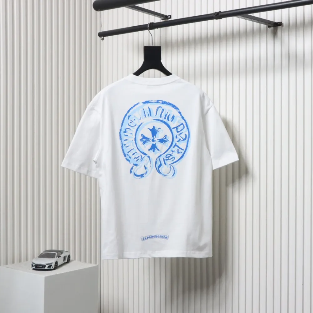 EM Sneakers Chrome Hearts 25ss Oil Painting Overlapping Horseshoe Logo T-shirt White