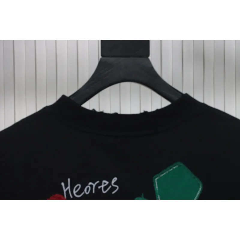 EM Sneakers Chrome Hearts 25ss Valentine's Day Patch Embroidered Graffiti T-shirt Black