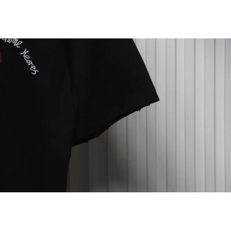 EM Sneakers Chrome Hearts 25ss Valentine's Day Patch Embroidered Graffiti T-shirt Black