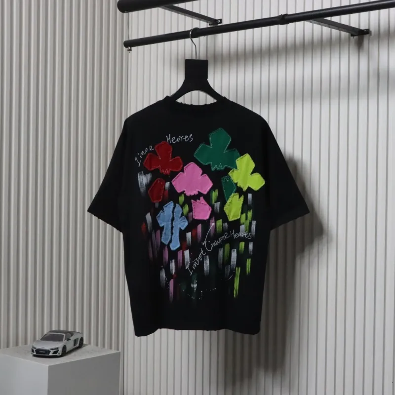 EM Sneakers Chrome Hearts 25ss Valentine's Day Patch Embroidered Graffiti T-shirt Black