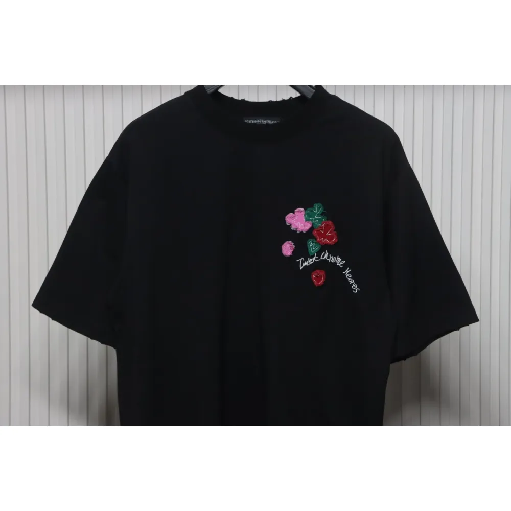 EM Sneakers Chrome Hearts 25ss Valentine's Day Patch Embroidered Graffiti T-shirt Black