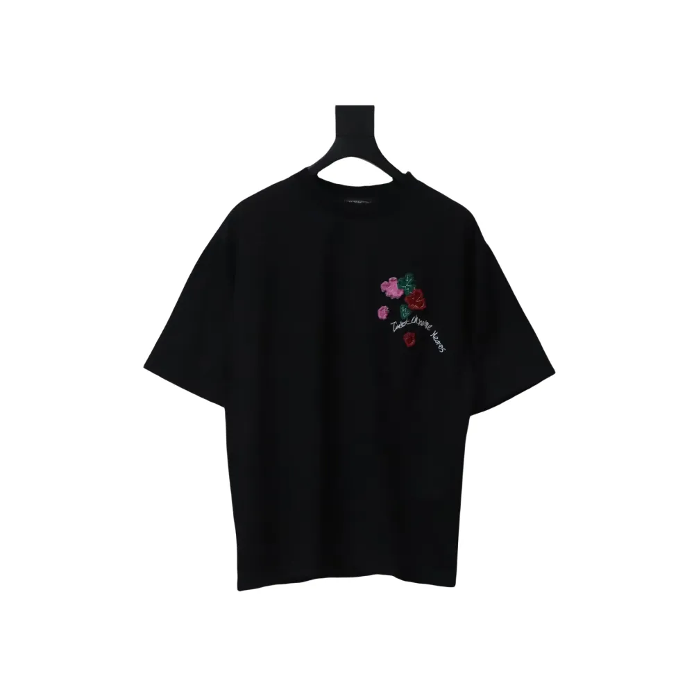 EM Sneakers Chrome Hearts 25ss Valentine's Day Patch Embroidered Graffiti T-shirt Black