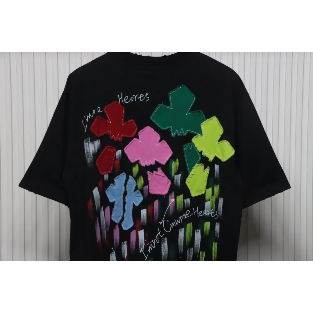 EM Sneakers Chrome Hearts 25ss Valentine's Day Patch Embroidered Graffiti T-shirt Black