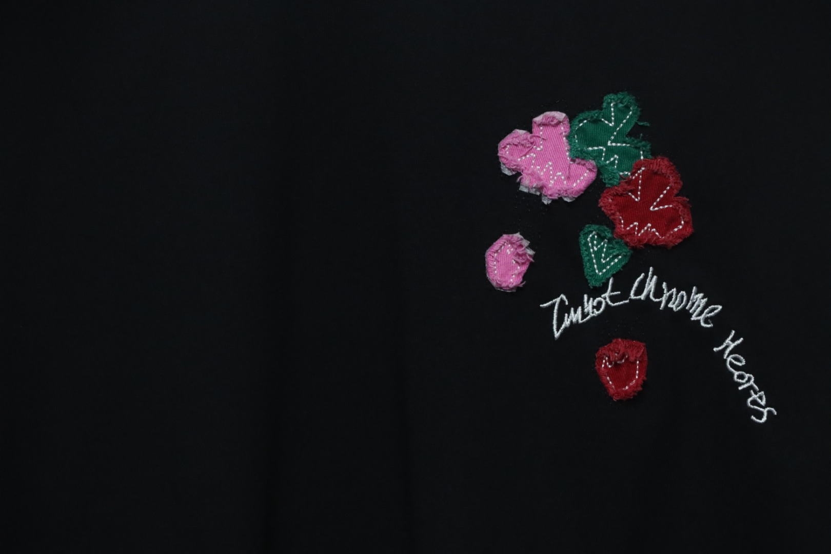 EM Sneakers Chrome Hearts 25ss Valentine's Day Patch Embroidered Graffiti T-shirt Black