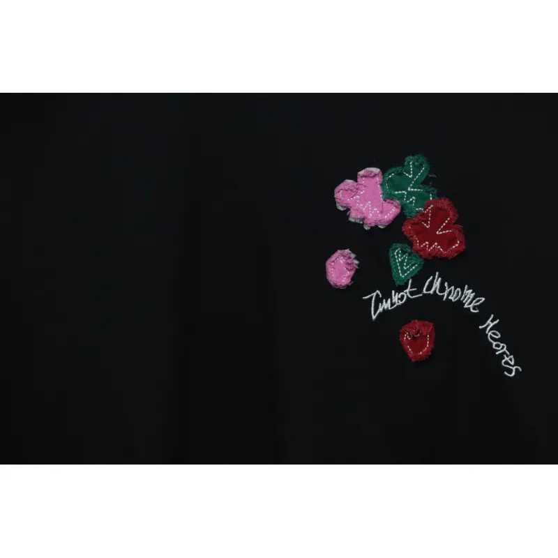 EM Sneakers Chrome Hearts 25ss Valentine's Day Patch Embroidered Graffiti T-shirt Black