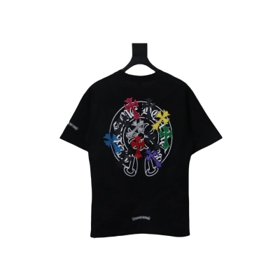EM Sneakers Chrome Hearts CH Colorful Leather Cross T-shirt Black 02